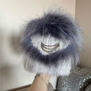 Real mink and fox fur hat
